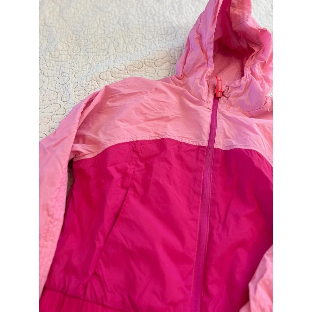 Cat & Jack Girls Pink Colorblock‎ Hooded Windbreaker Jacket Size Small 6/7